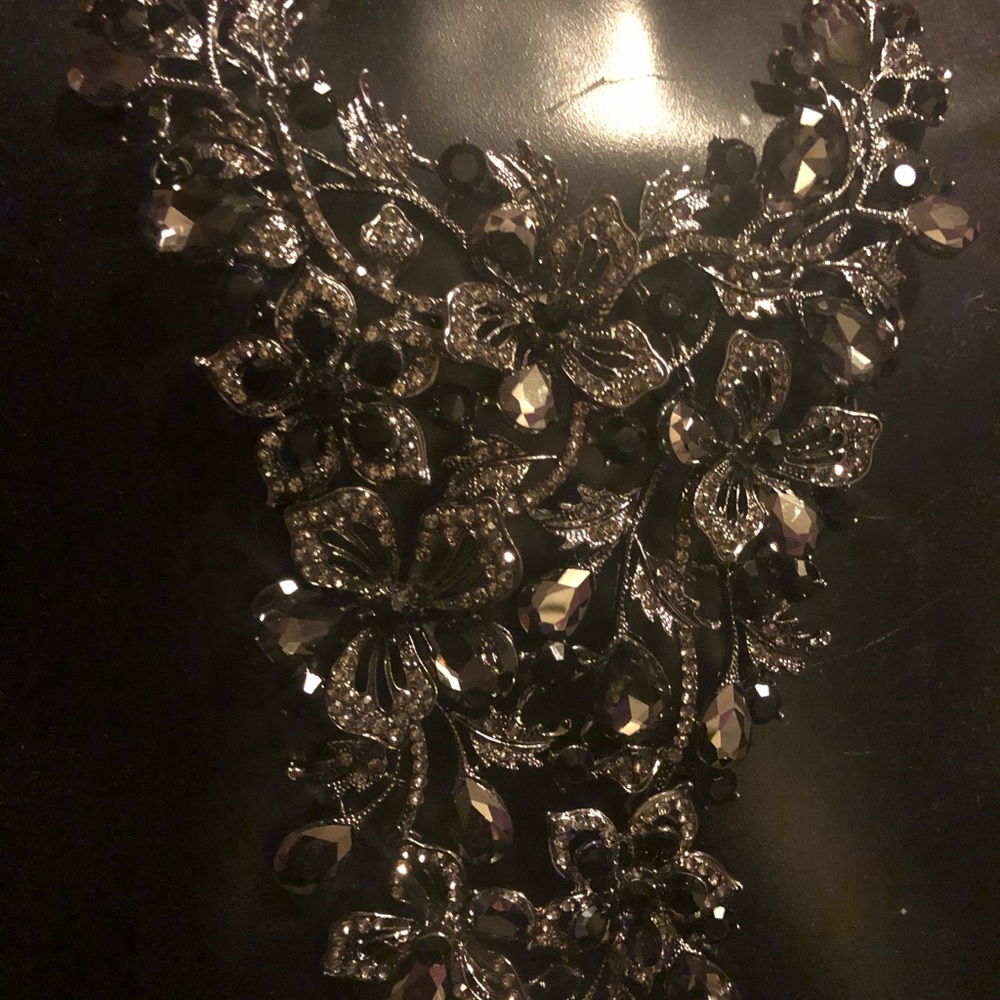 Christian Siriano rhinestone bib necklace